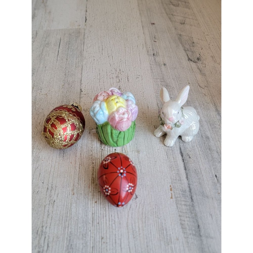 Easter spring egg ornament flower figure bunny variety set